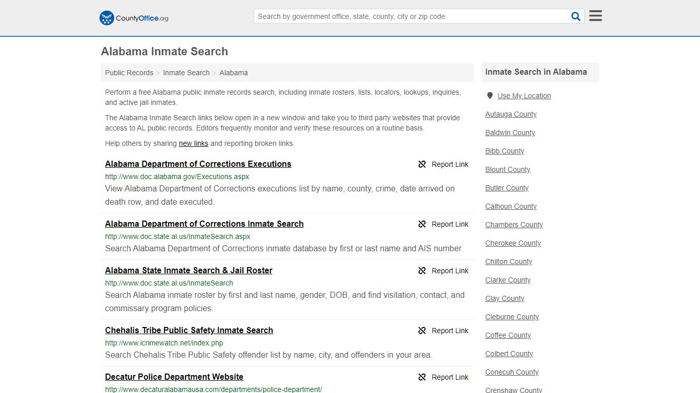 Inmate Search - Alabama (Inmate Rosters & Locators) - County Office